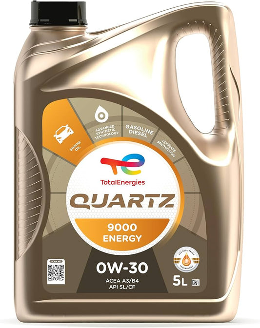 TotalEnergies Quartz INEO First 0W30 - Aceite de Motor Low SAPS, tecnología de Resistencia a la Edad, fórmula de Ahorro de Combustible, lubricante sintético avanzado de Aceite de Motor, 5 litros